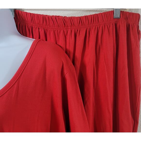 Roaman's Red White Blue Stars 2 Piece Outfit 1X 22W 24W Plus Lightweight Cropped - Picture 5 of 6